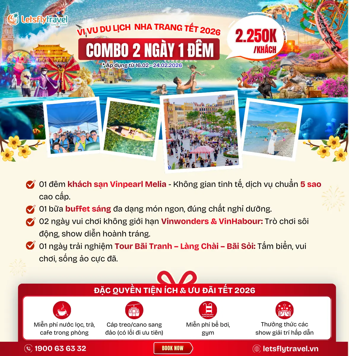 Combo Nha Trang 2 ngày 1 đêm – khách sạn 5 sao – Vinwonders