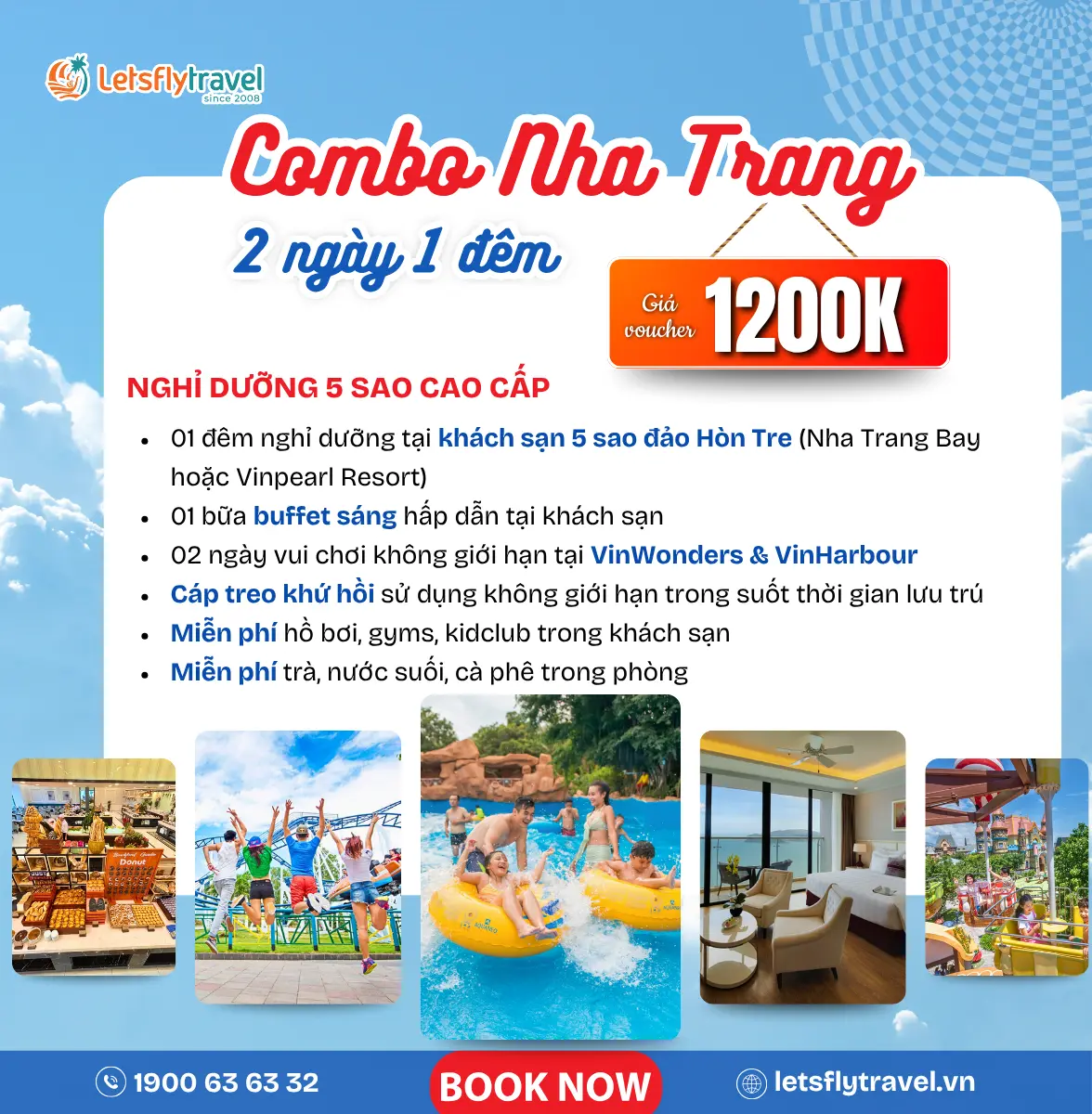 Combo Nha Trang 2 ngày 1 đêm khách sạn 5 sao – Vinwonder