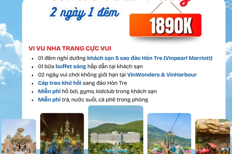 Combo Nha Trang 2 ngày 1 đêm – khách sạn 5 sao – Vinwonders