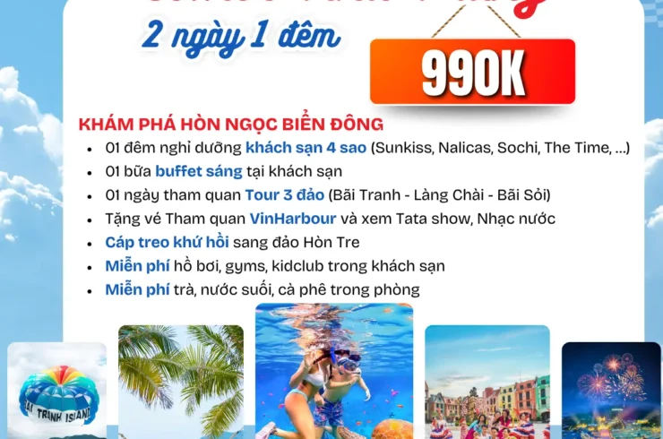 Combo Nha Trang 2 ngày 1 đêm khách sạn 4 sao – 3 đảo – Vinhabour