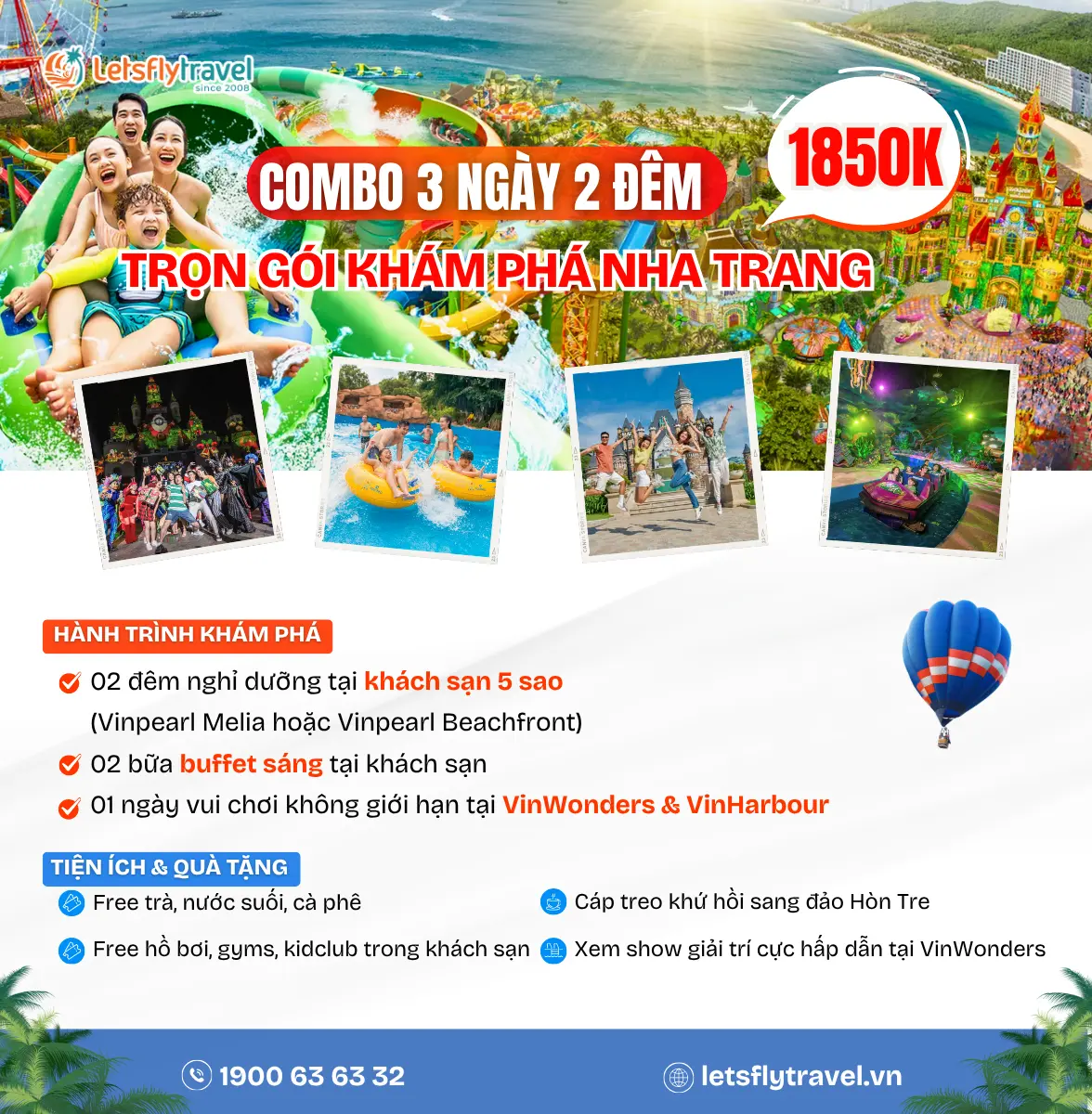 Combo Vinpearl Nha Trang 3 ngày 2 đêm + VinWonders