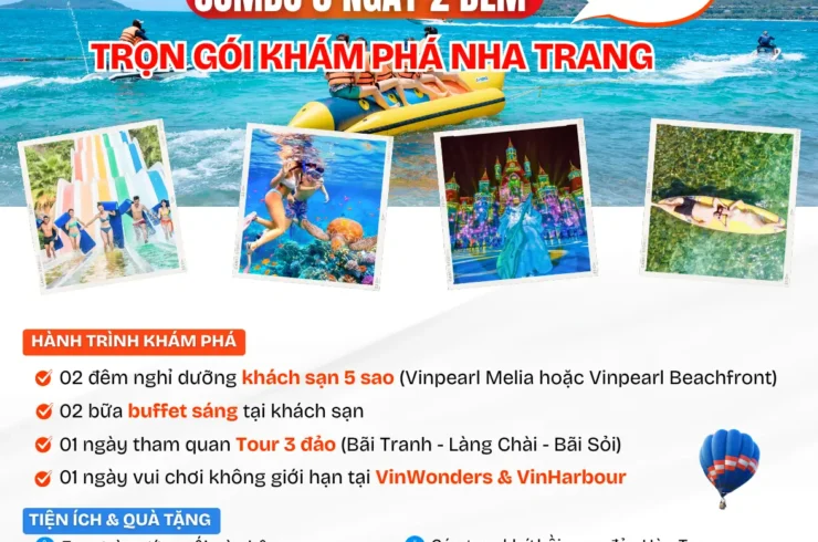 Combo Nha Trang 3 ngày 2 đêm khách sạn 5 sao – Vinwonders – 3 đảo