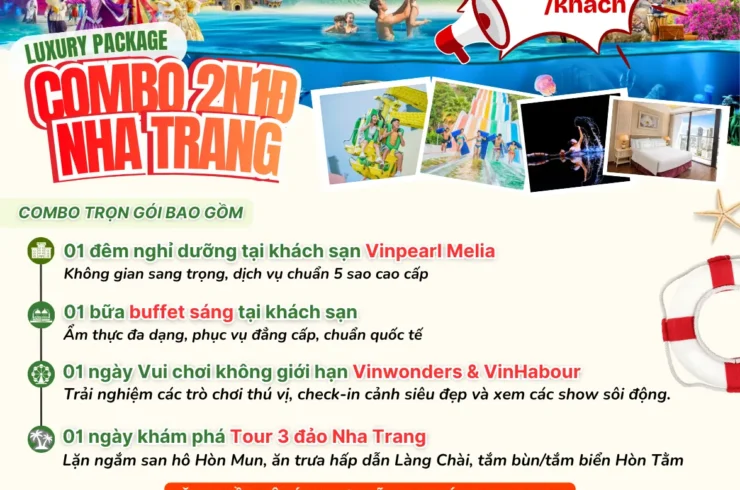 Riêng tư: Combo Nha Trang 2 ngày 1 đêm – khách sạn 5 sao – 3 đảo – Vinwonders