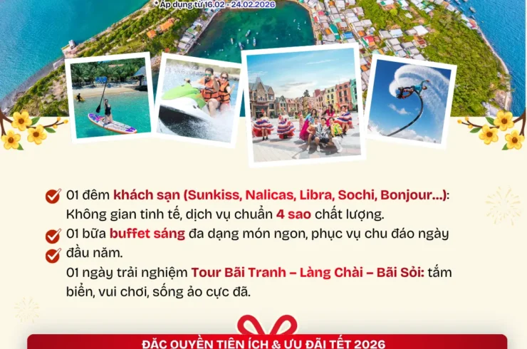 Combo Nha Trang 2 ngày 1 đêm khách sạn 4 sao – 3 đảo – Vinhabour