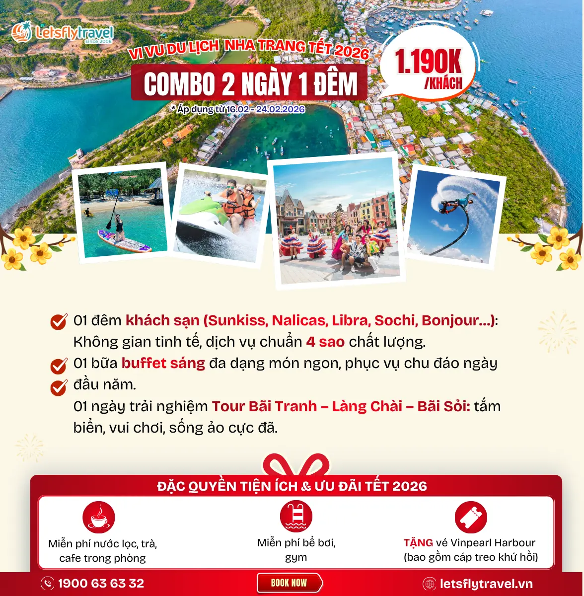 Combo Nha Trang 2 ngày 1 đêm khách sạn 4 sao – 3 đảo – Vinhabour