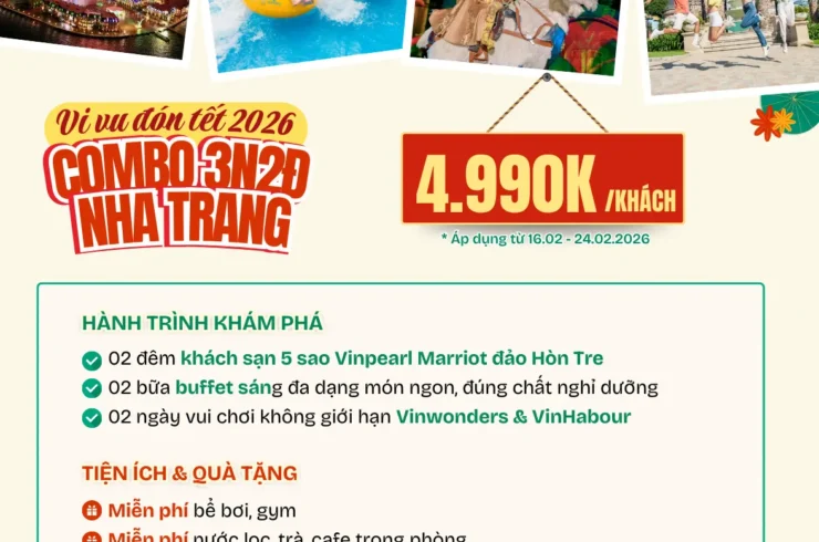 Combo Nha Trang 3 ngày 2 đêm – Khách sạn 5 sao – Vinwonders