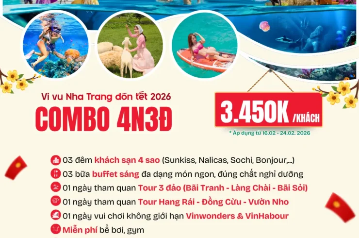 Combo 4 ngày 3 đêm khách sạn 4 sao – VinHabour – 3 Đảo