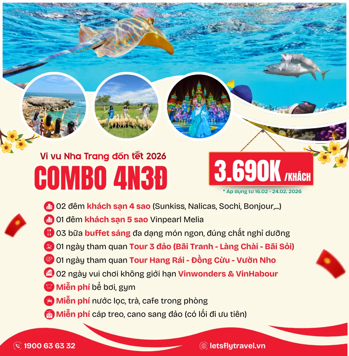 Combo Nha Trang 4 ngày 3 đêm đỉnh cao – nghỉ 5 sao, chơi thả ga tại VinWonders