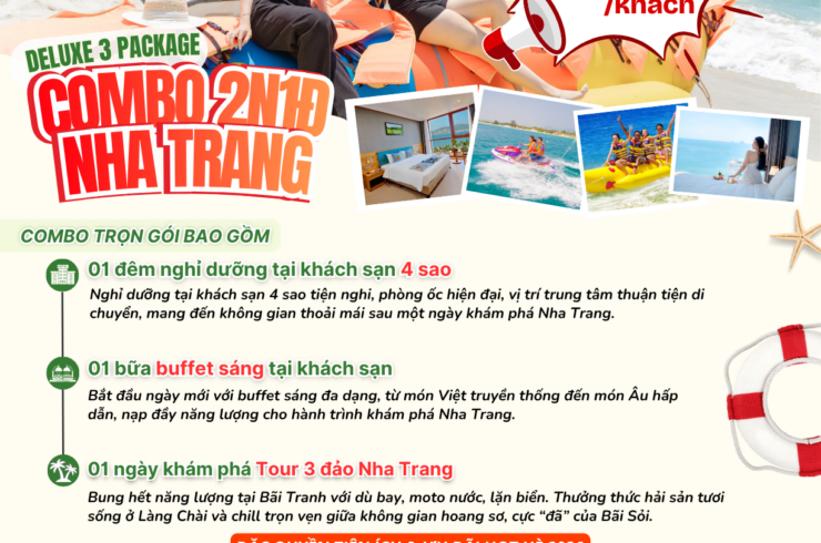 Combo Nha Trang 2 ngày 1 đêm khách sạn 4 sao – 3 đảo