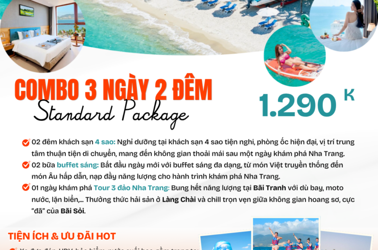 Combo Nha Trang 3 ngày 2 đêm khách sạn 4 sao – 3 đảo