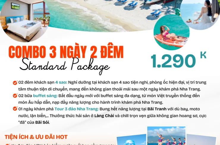 Combo Nha Trang 3 ngày 2 đêm khách sạn 4 sao – 3 đảo