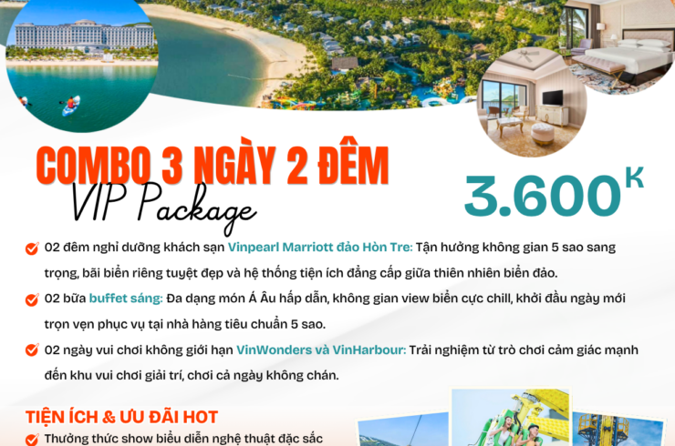 Combo Nha Trang 3 ngày 2 đêm – Vinpearl Marriott Hòn Tre – Vinwonders