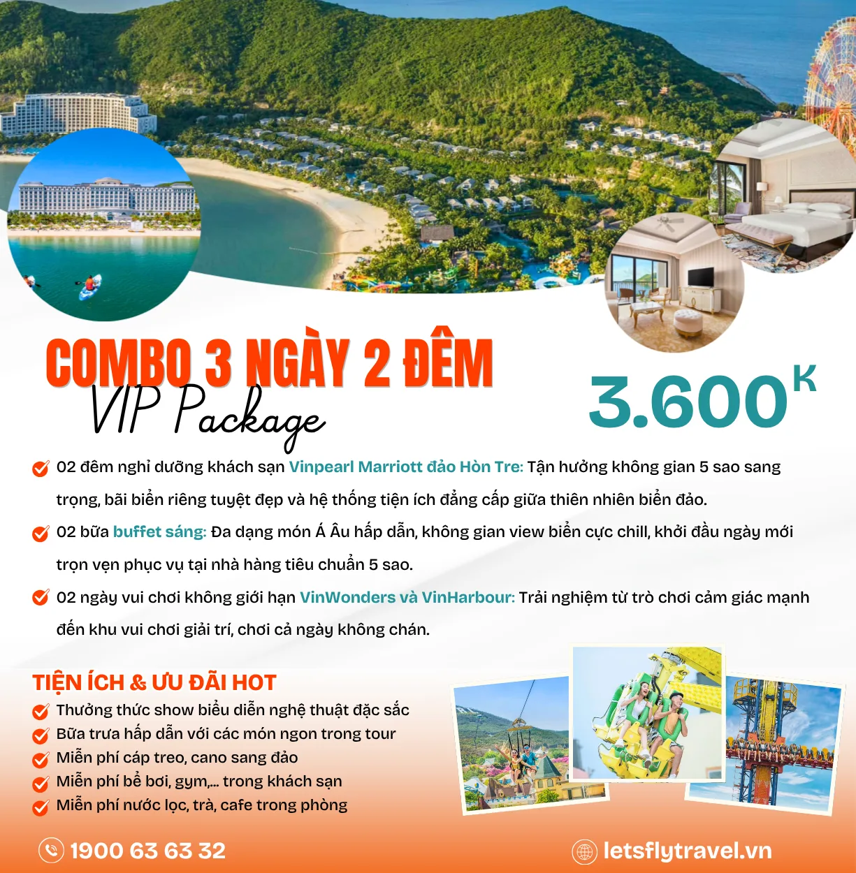 Combo Nha Trang 3 ngày 2 đêm – Vinpearl Marriott Hòn Tre – Vinwonders