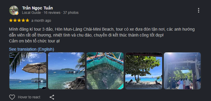 Review vé Hòn Tằm - Anh Trần Ngọc Tuấn
